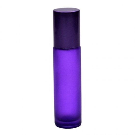 Fialová roll-on 10ml s oceľovou guličkou a vrchnákom