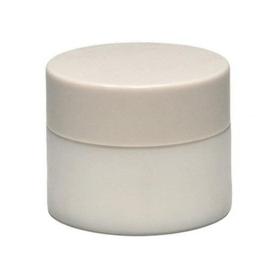 Biela keramická nádoba s bielym vrchnákom a diskom 15ml